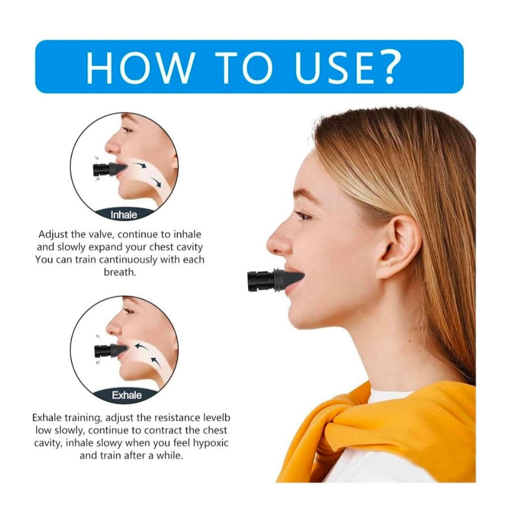 Lung Training Breathing Exerciser - Adjustable Resistance Respiratory Muscle Trainer