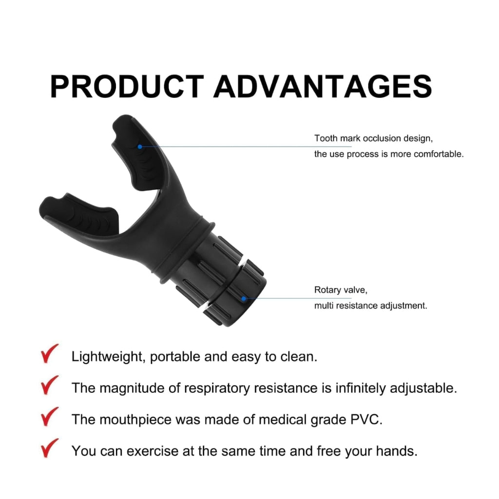 Lung Training Breathing Exerciser - Adjustable Resistance Respiratory Muscle Trainer